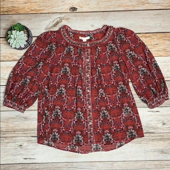 Chelsea and violet 3/4 sleeve bohemian top - Picture 2 of 6